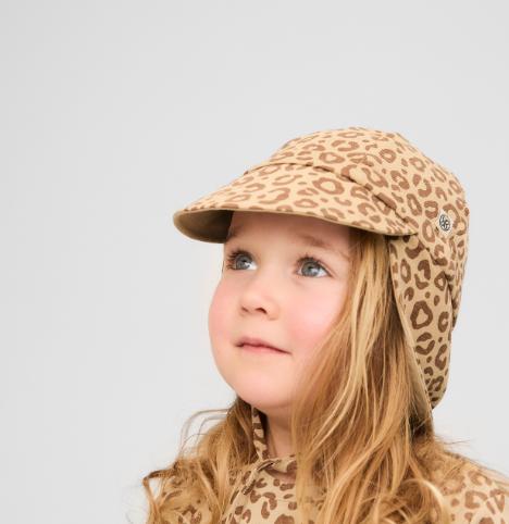 Actual product image Cloby Wende-Sonnenhut UPF 50+ Leopard Brown Sandy Beach