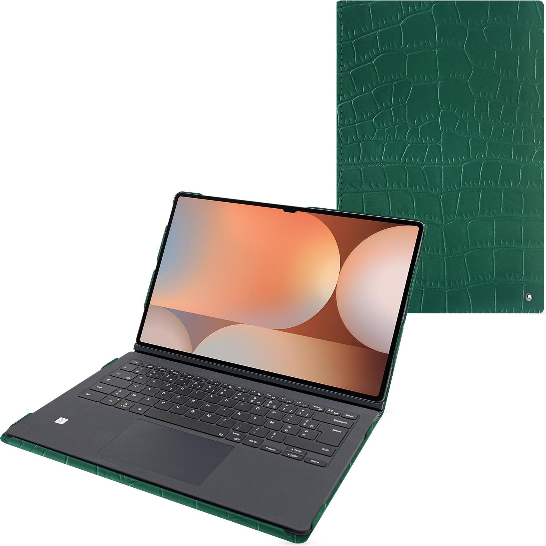 Thumbnail - Noreve Samsung Galaxy Tab S10 Ultra Ledertasche kompatibel Book Cover Keyboard (Galaxy Tab S10 Ultra), Tablet Hülle, Grü...