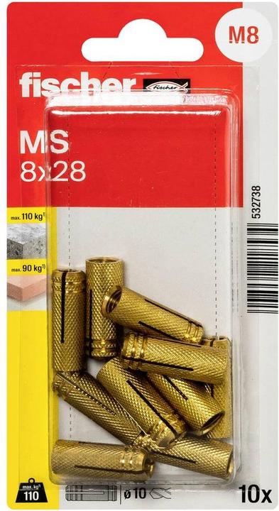 Produktbild Fischer Messingdübel MS 8x28 K (10 Stk.)