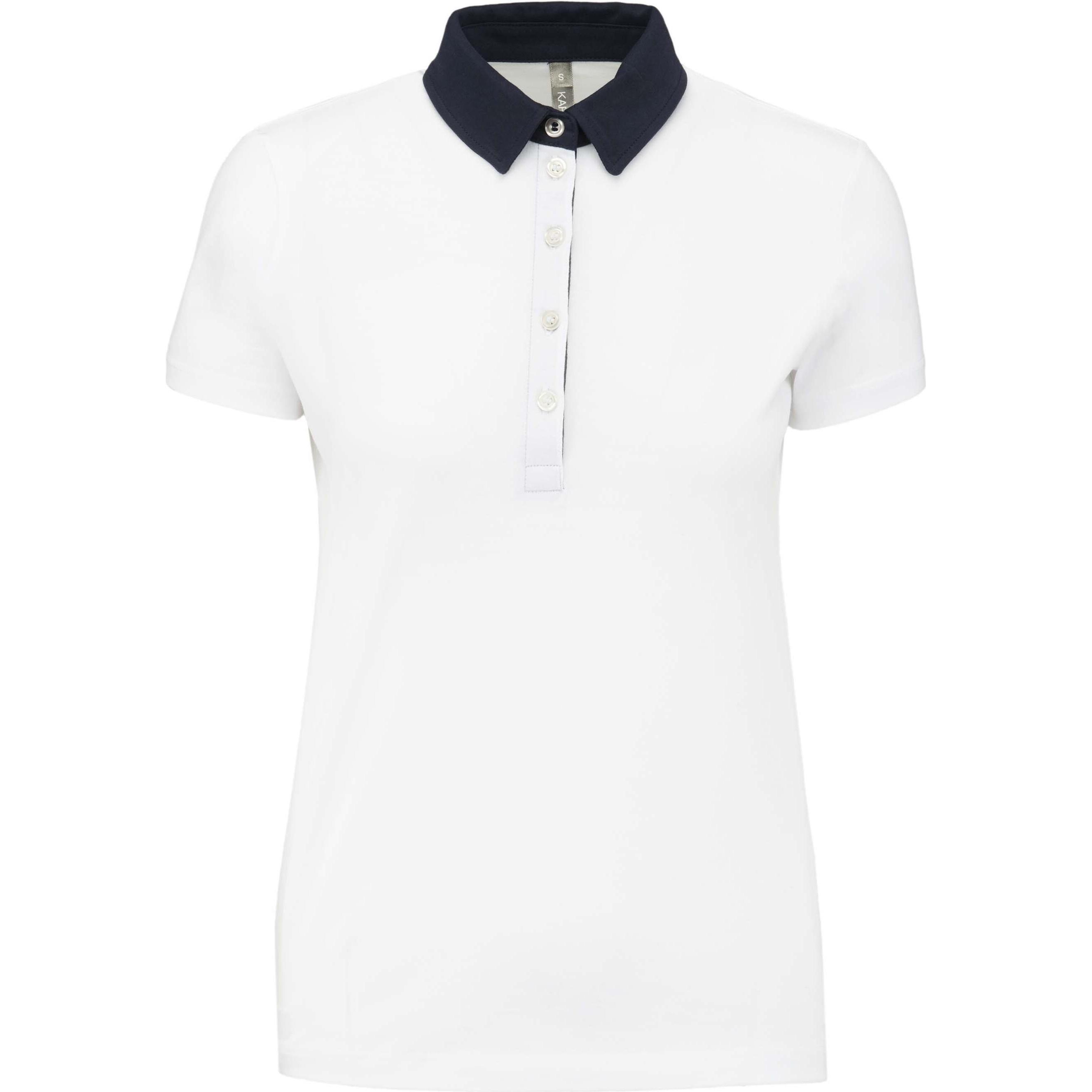Kariban, Damen, Shirt, Poloshirt für Frauen, Blau, Weiss, (M)