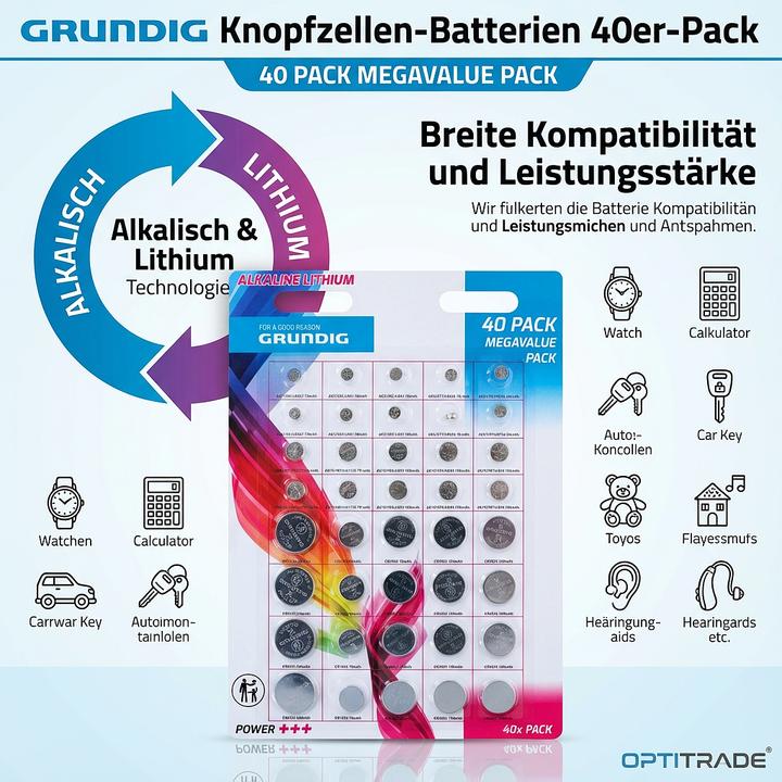 Produktbild Grundig Lithiumbatterie 40 Stück (40 Stk., Gerätespezifisch, 13 mAh)