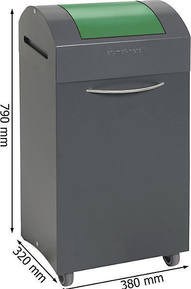 Produktbild kaiserkraft Wertstoffsammler aus Stahlblech, flammverlöschend (60 l)