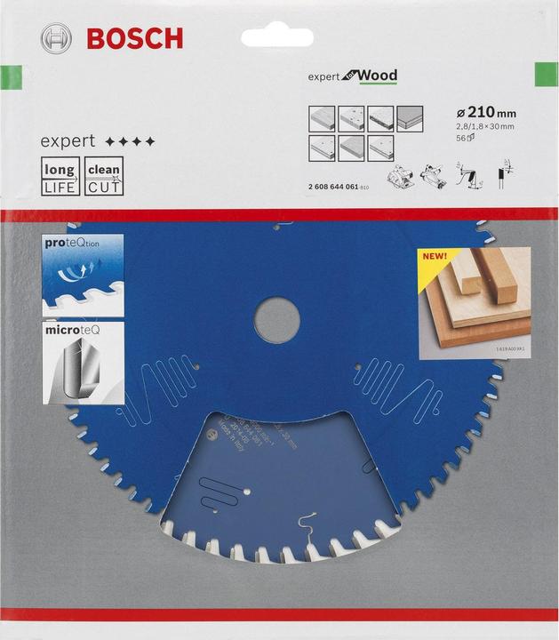 Produktbild Bosch Professional Zubehör Kreissägeblatt Expert for Wood, 210 x 30 x 2,8 mm, 56