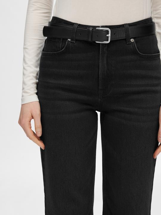 Produktbild Selected Femme Schwarze Wide Fit Jeans (W25/L32)