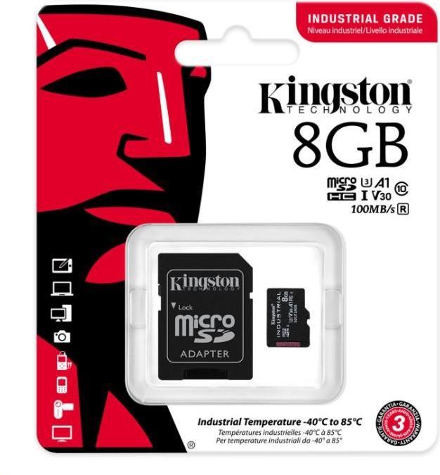 Productafbeelding Kingston microSDHC Industriële pSLC (8 GB, microSDHC, U3, UHS-I)