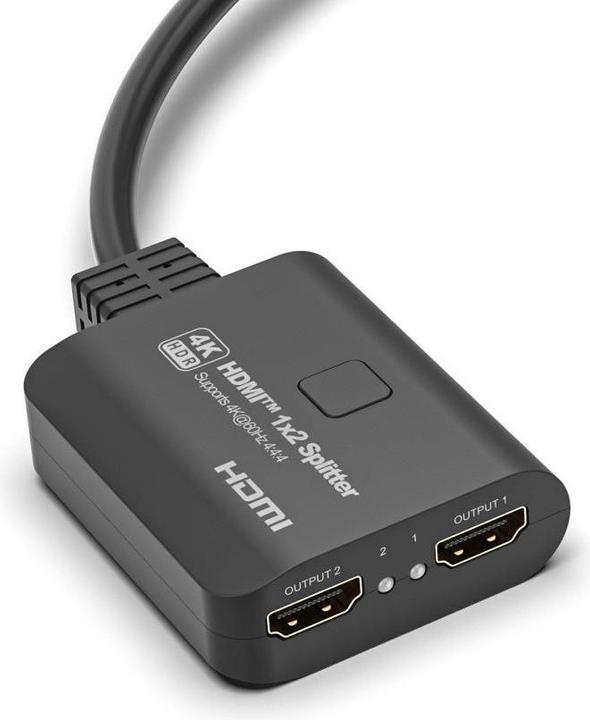 Actual product image PremiumCord HDMI 2.0 Mini Splitter 1-2 Pigtail 4Kx2K@ HDCP2.2 Downscaler
