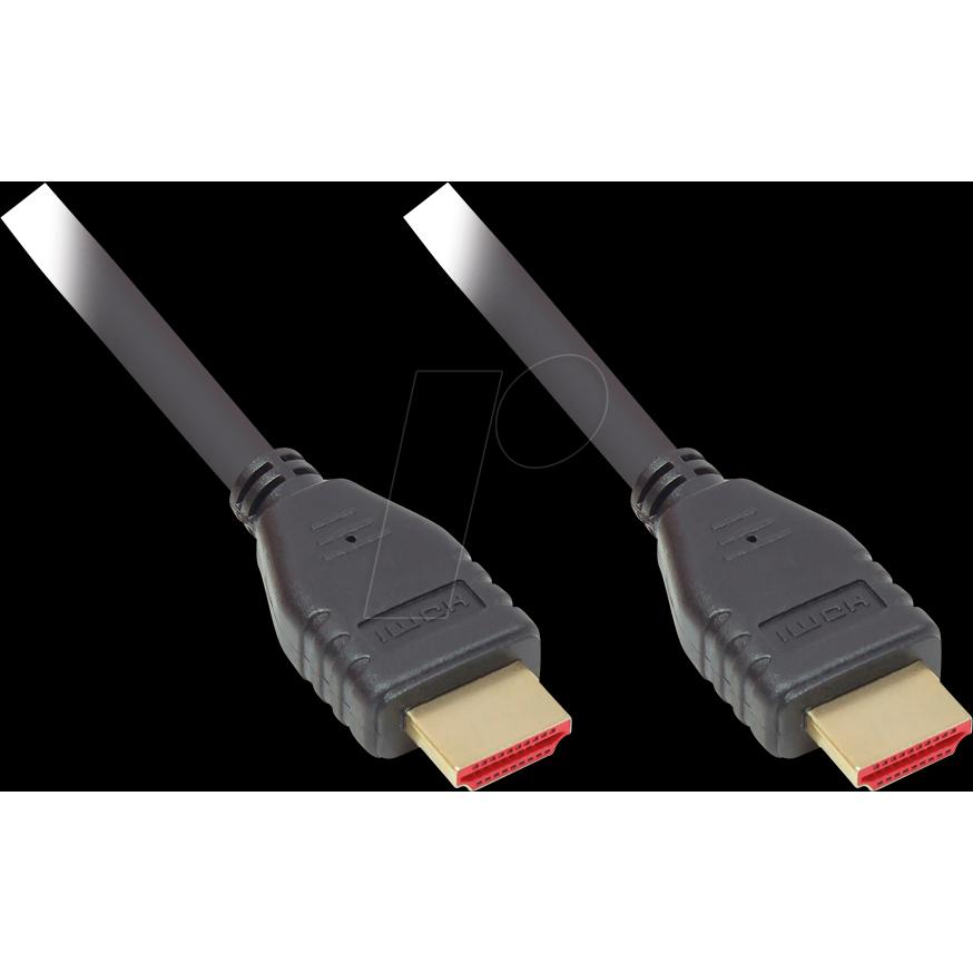 Good Connections Ultra-High-Speed HDMI 2.1 Kabel, 8K UHD-2 / 4K UHD, vergoldete Kontakte, CU, schwarz, 2m, Good Conn (2 ...