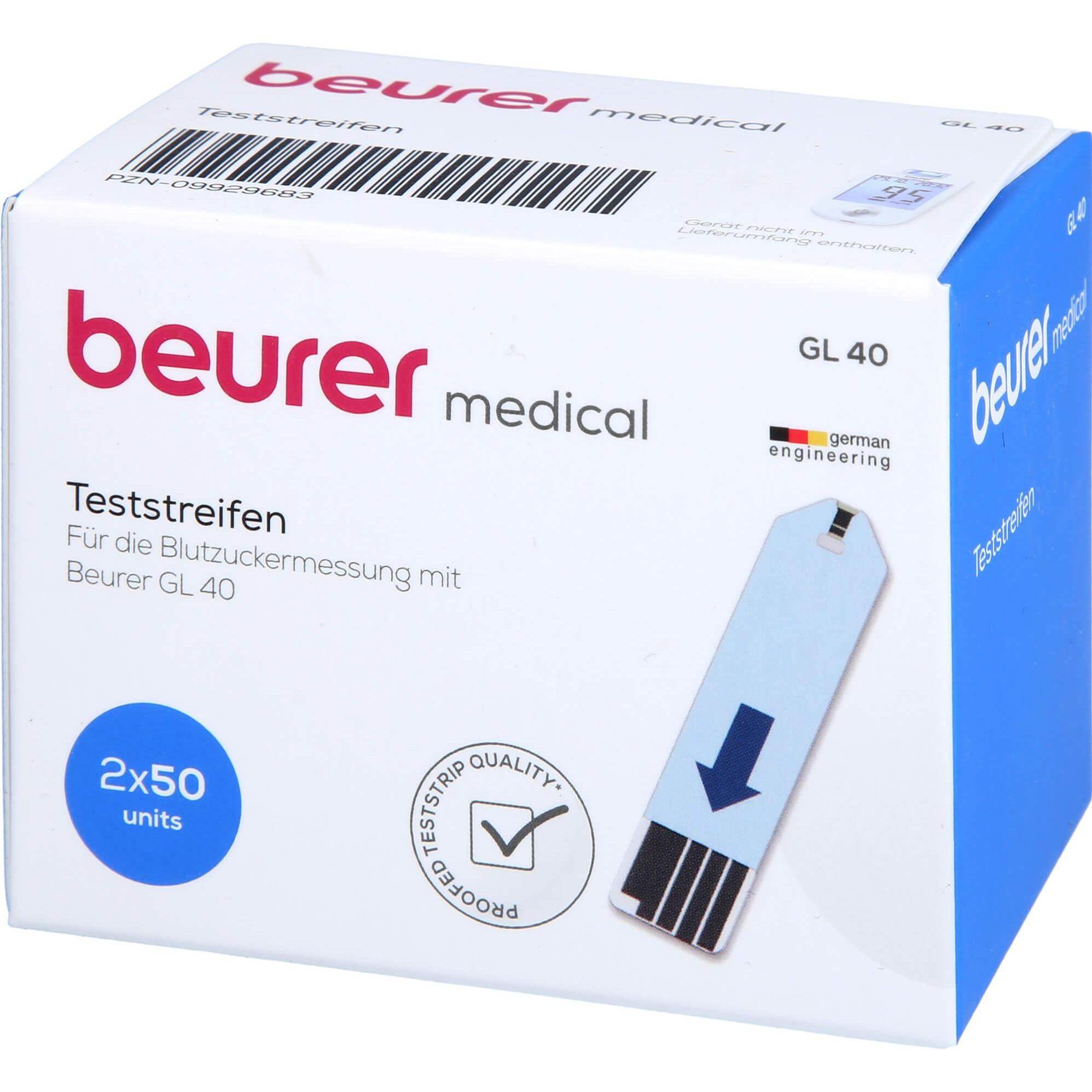 Beurer, Bluttest, GL 40 Teststreifen (100 Stk.) (Teststreifen)