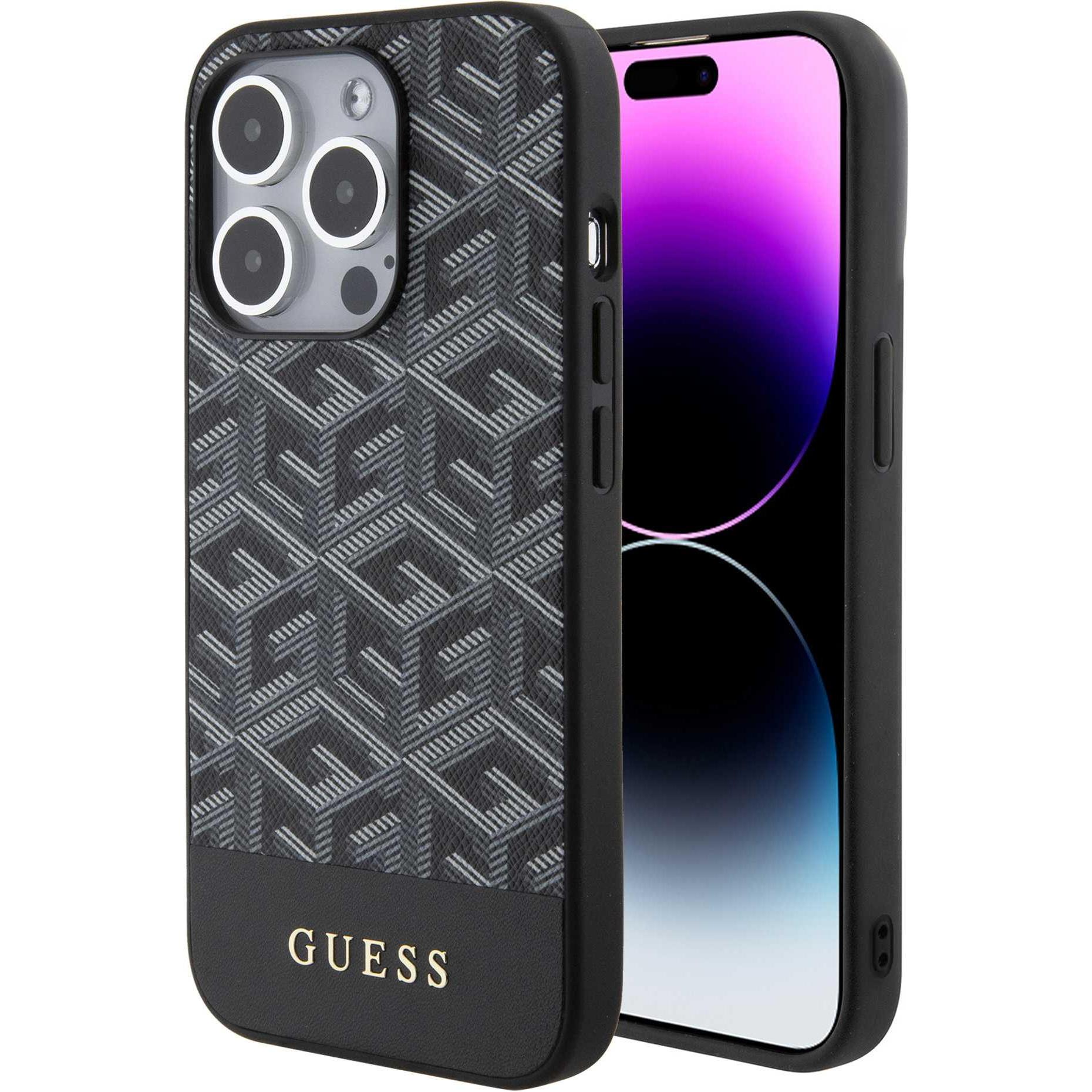 Guess Hard Case (Apple iPhone 15 Pro Max), Smartphone Hülle, Schwarz