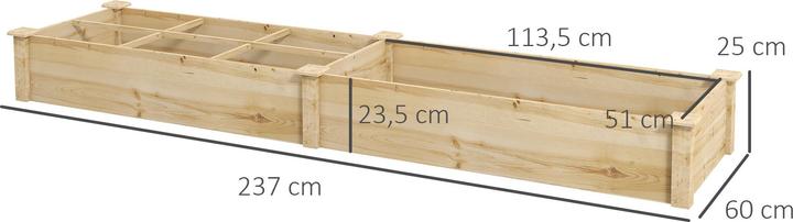 Produktbild Outsunny Erhöhtes Pflanzenbeet mit 2 Fächern