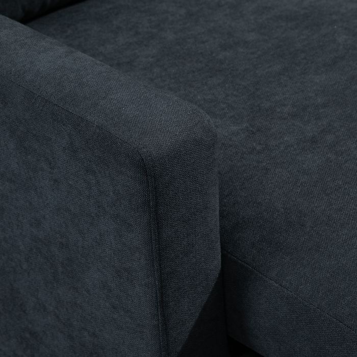 Image du produit Swisshandel24 Canapé d'angle en tissu Canapé d'angle avec chaise longue réversible en L Gris foncé 197 x 139 x 91 (Canapé d'angle)