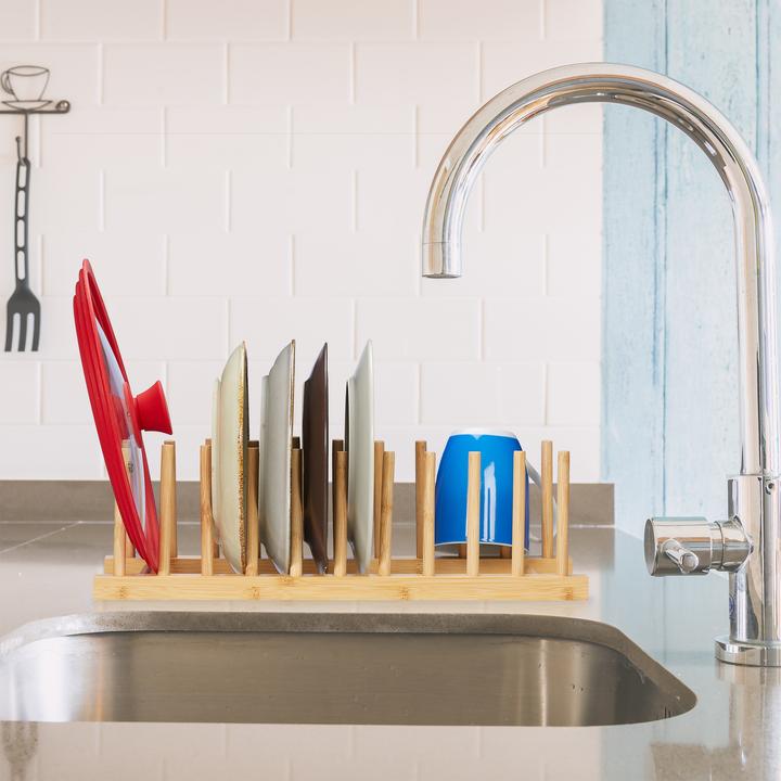Actual product image Relaxdays Plate stand bamboo