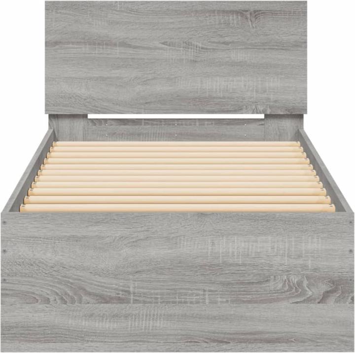 Produktbild vidaXL Bettgestell mit Kopfteil und LED-Leuchten (90 x 190 cm)