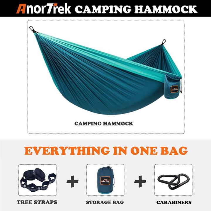 Actual product image AnorTrek Camping Hängematte mit Baumgurten (230 kg)