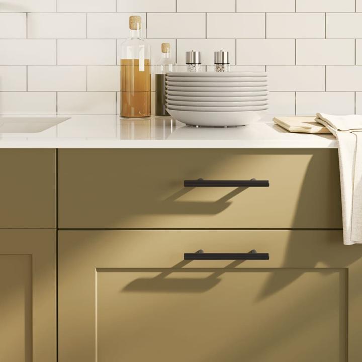 Produktbild vidaXL Möbelgriffe 10 Stk. Schwarz 96 mm Edelstahl,Farbe