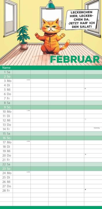 Produktbild Alpha Edition Tigi 2025 Familienplaner, 22x45cm, Familienkalender mit 5 Spalten für Termine