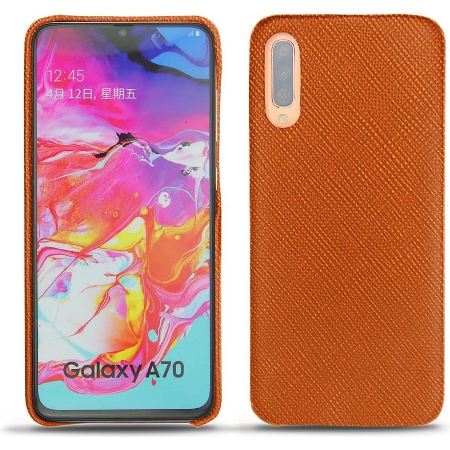 Noreve Lederschutzhülle (Samsung Galaxy A70), Smartphone Hülle, Orange