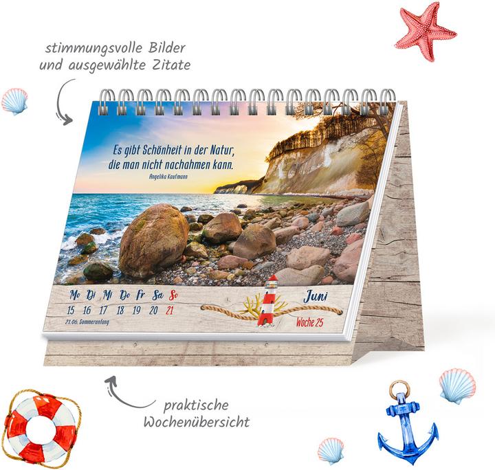 Produktbild Trtsch Aufstellwochenkalender Maritime Momente 2026 (Harter Einband, Deutsch)