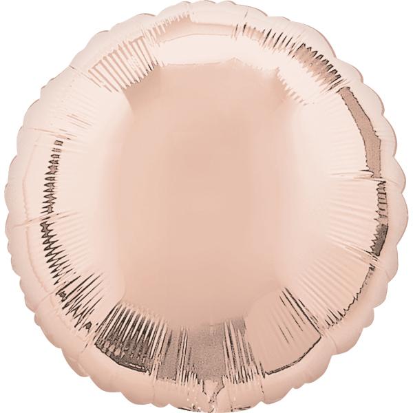 Amscan Standard Rose Gold Folienballon Rund C16 lose 43 c