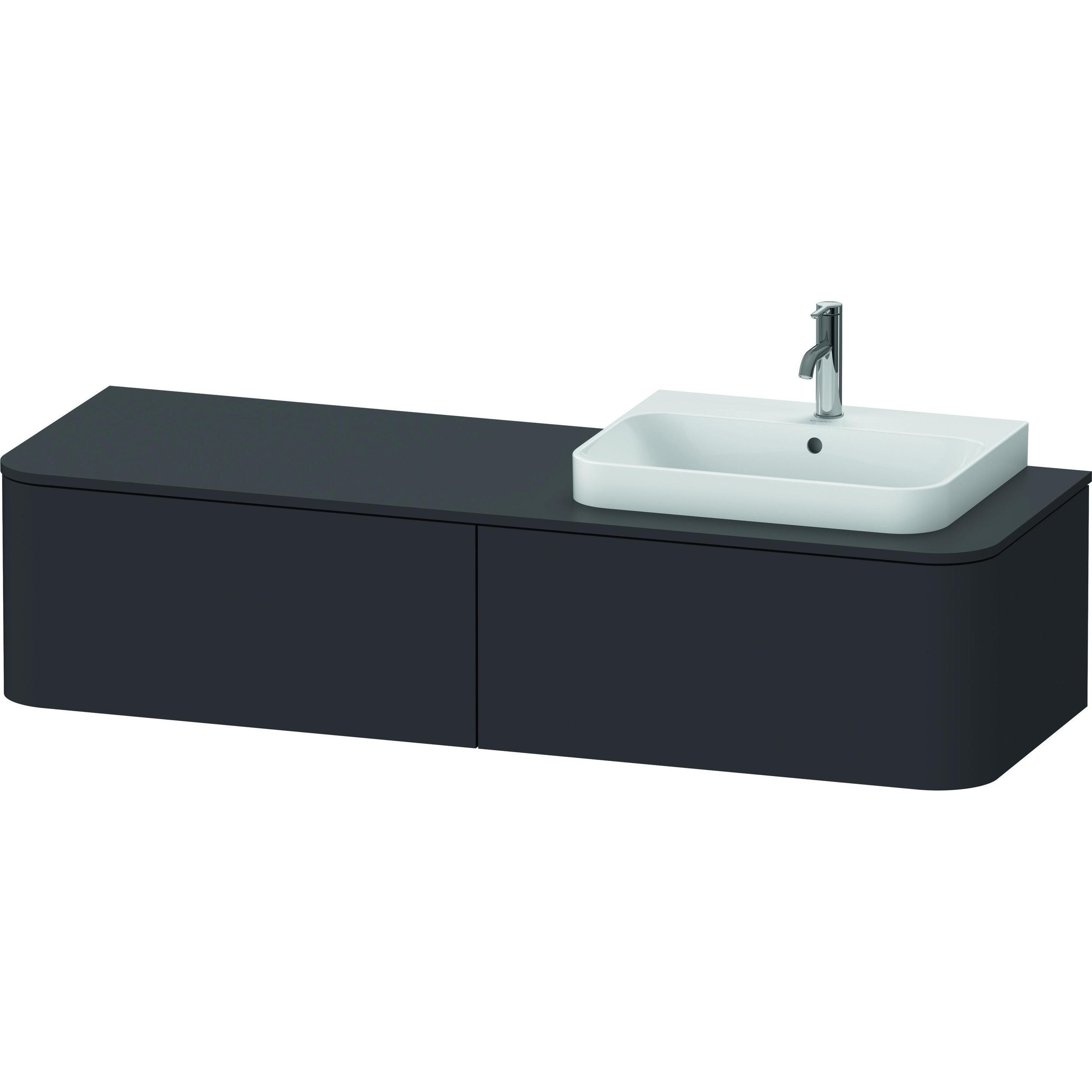 Duravit Grau Waschbeckenunterschrank, Waschtischunterschrank Happy D.2 Plus Wandhngend Mit 2 Auszgen Fr Becken Rechts 160 X 55 (160 X 55 X 35 Cm)