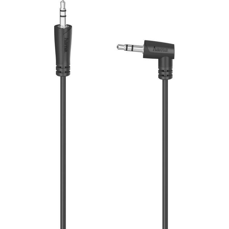 Hama Audio-Kabel, 3,5-mm-Klinken-St. 90° - 3,5-mm-Klinken-St., Stereo, 0,5 m (0.50 m, 3.5mm Klinke (AUX)), Audio Kabel
