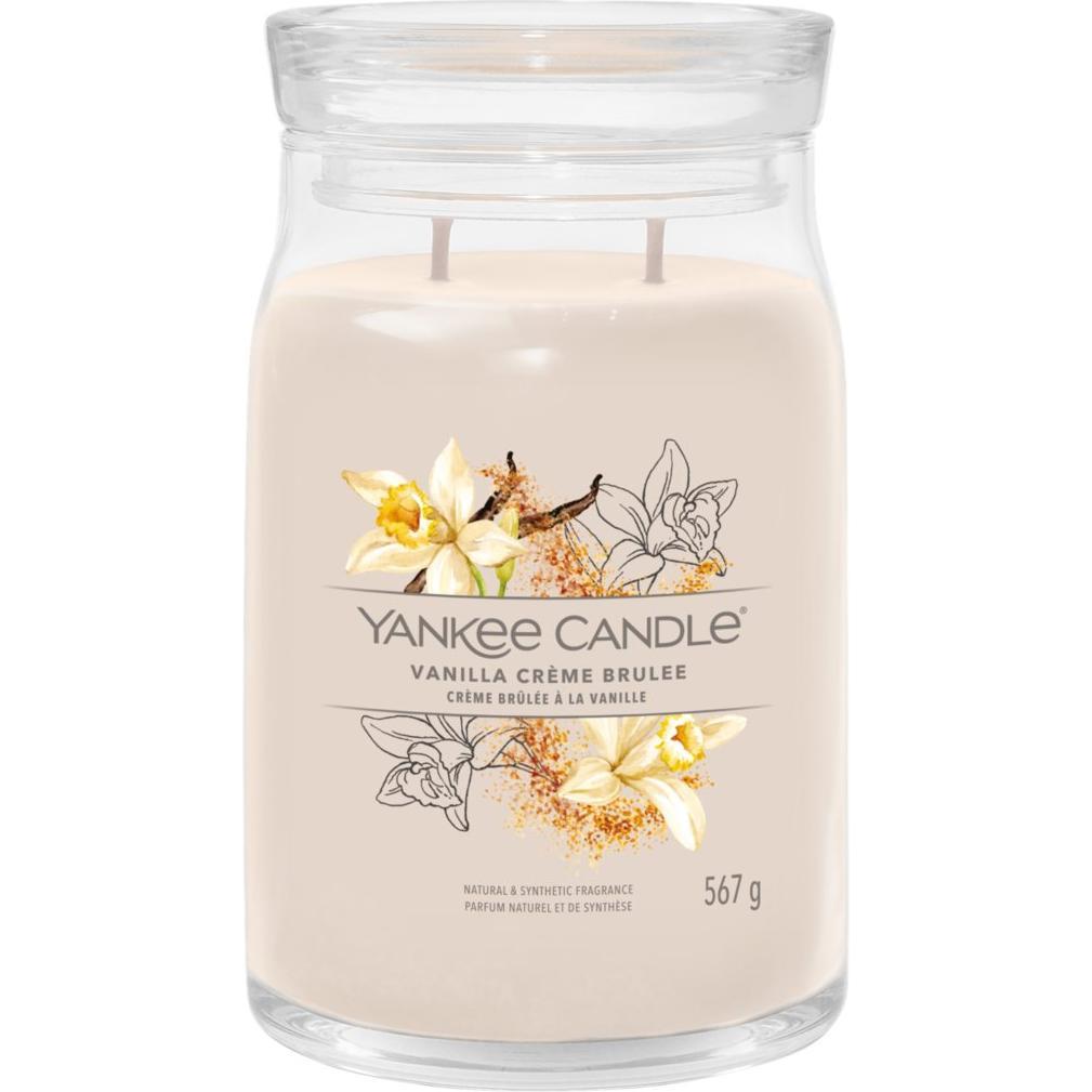 Yankee Candle Weiss Duftkerzen, Duftkerze Vanilla Crème Brûlée Signature Large Jar