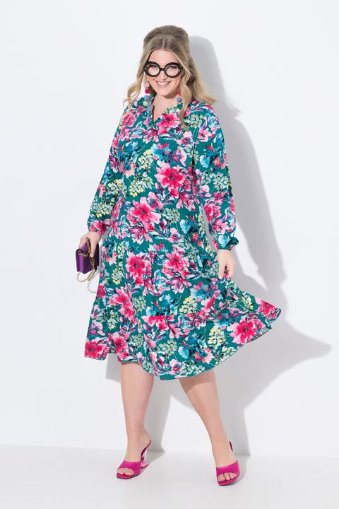 Produktbild Miamoda Midikleid, Blumenmuster, doppelter Saumvolant (48)