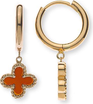 Produktbild Natsumi Schmuck Creolen Gelbgold 18K/750 mit Karneolkreuzen (750/18 K Gelbgold)