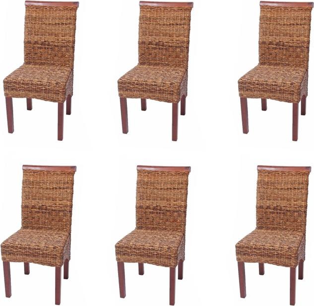 Image du produit Mendler 6x Chaise en osier banane tressée - clair