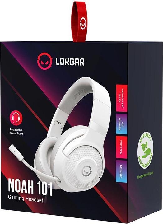 Productafbeelding Lorgar Noah 101, Gaming headset met microfoon, 3,5mm jack-aansluiting, kabellengte 2m, opvouwbaar (Bedraad)