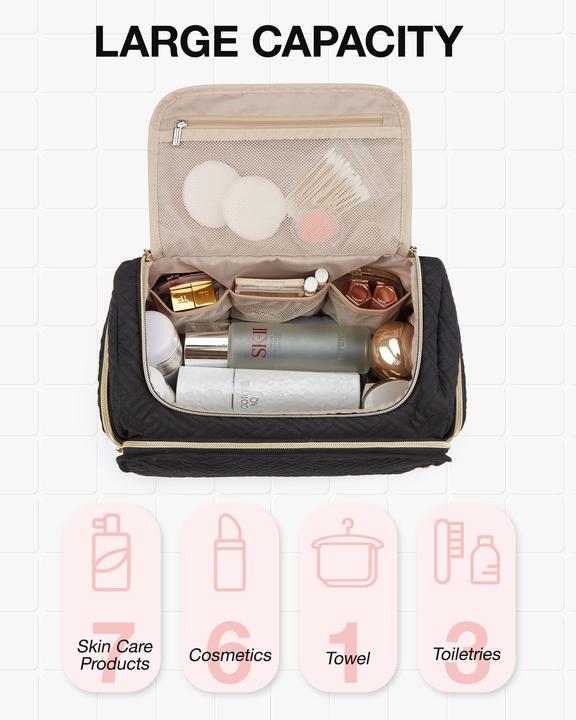 Produktbild Only-Bags.Store Reisekosmetiktasche, grosse, weit offene Reisetasche für Toilettenartikel, Make-up, Kosmetiktasche