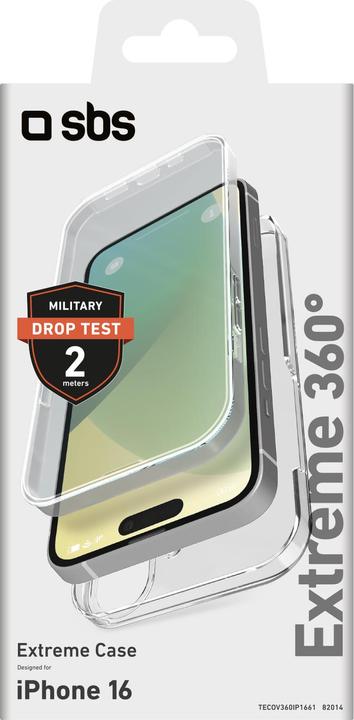 Produktbild SBS Hardcase Extreme 360° (iPhone 16, Transparent (Apple iPhone 16)