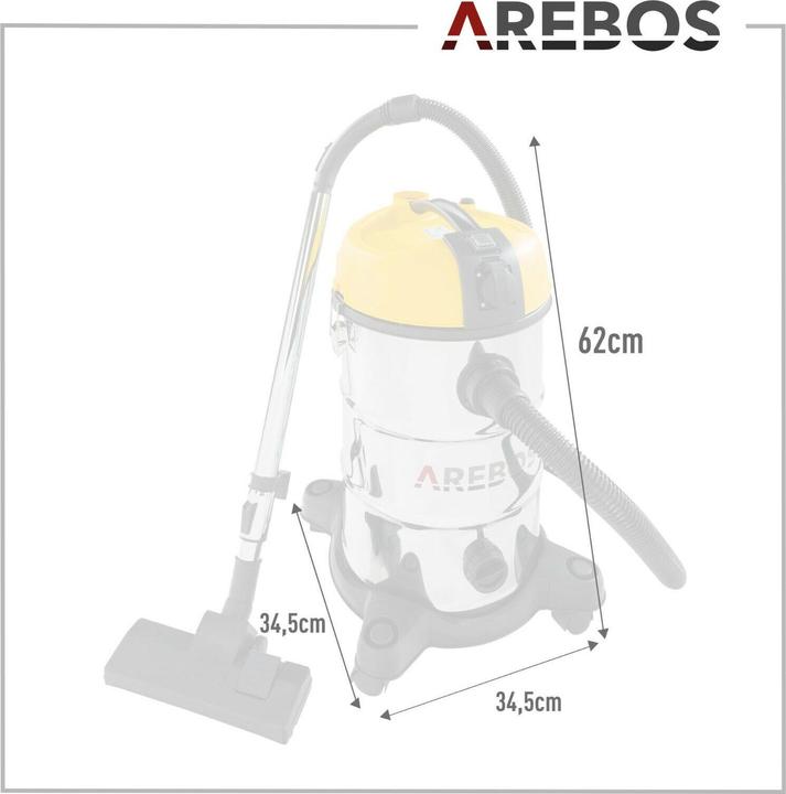 Produktbild Arebos Industriesauger 5IN1 - 30 L Gelb (Nass-Trockensauger)