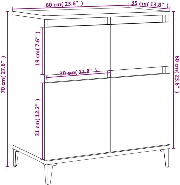 Image du produit vidaXL Sideboard (60 x 60 x 70 cm)