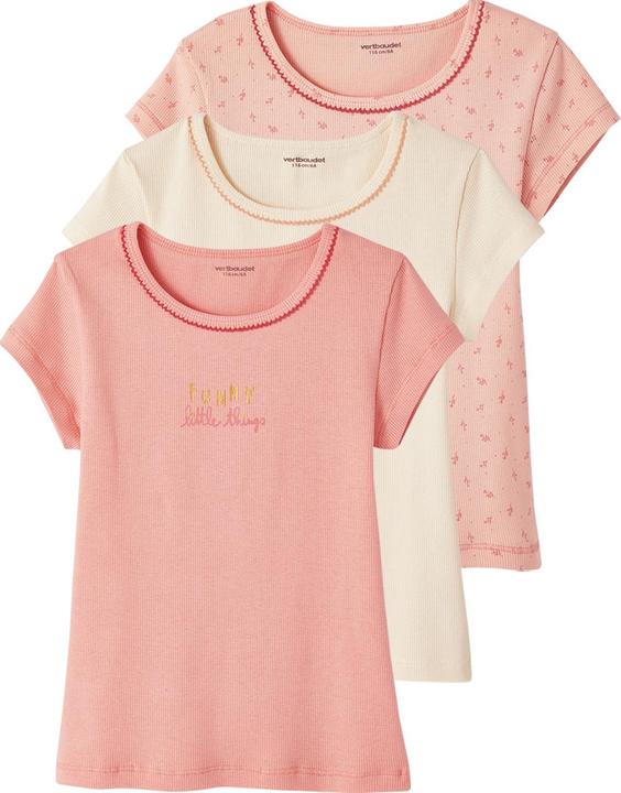 Immagine prodotto Vertbaudet Confezione da 3 magliette da bambina, a costine (140)