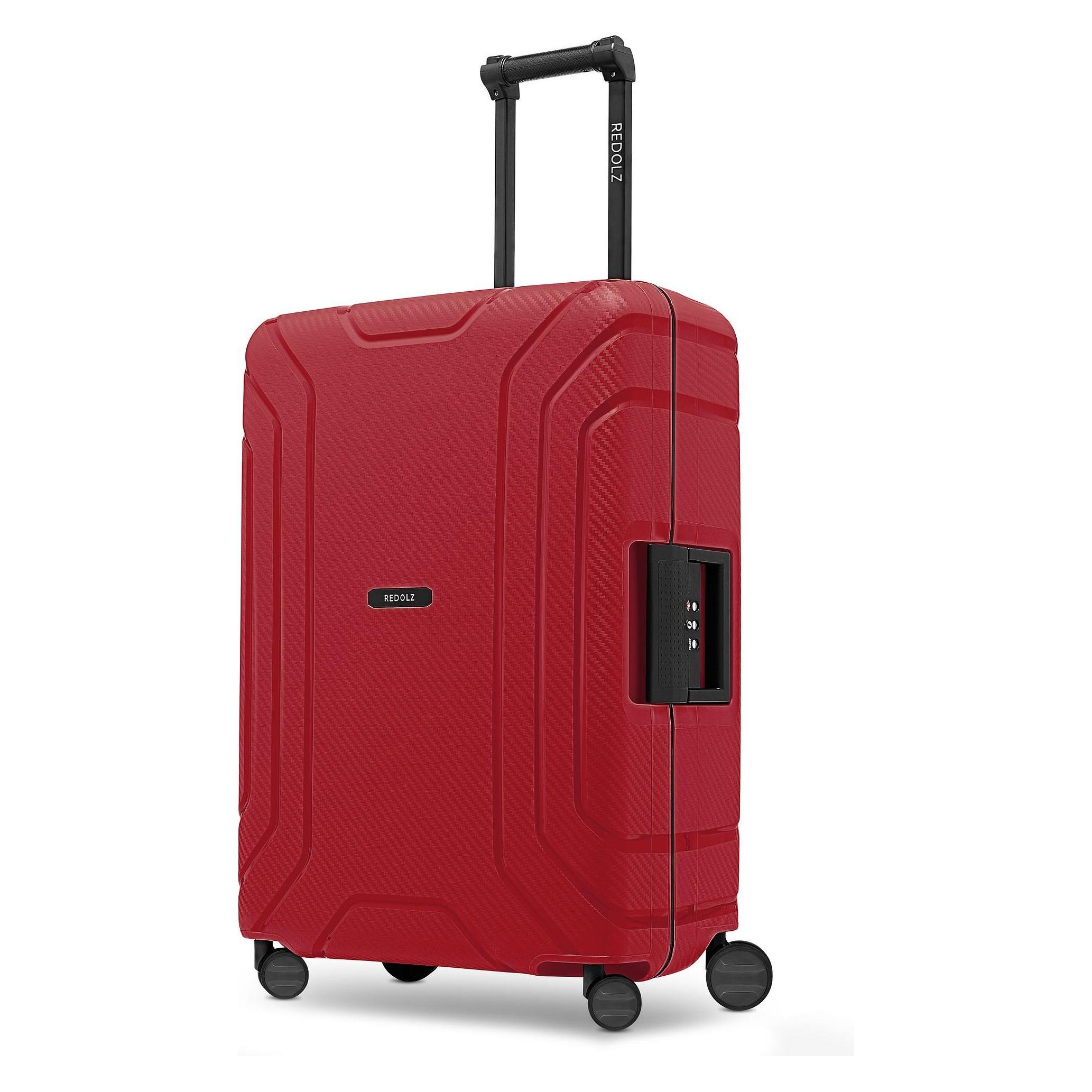 Redolz, Koffer, Essentials 15 4-Rollen Trolley 65 Cm Mit Dreipunkt-Verschluss, Rot, (70 l)