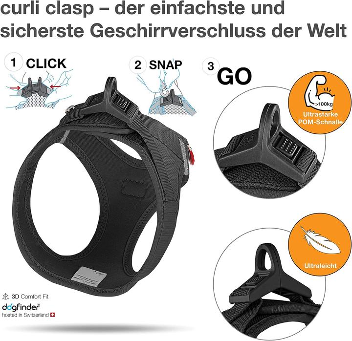 Produktbild Curli Geschirr Vest Air-Mesh M, Schwarz (M, Hund, Allgemein)