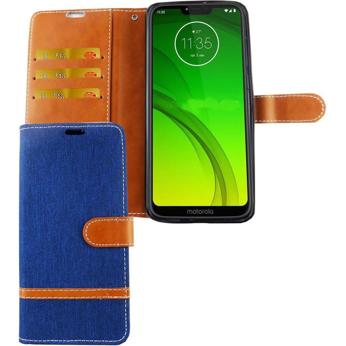 Thumbnail - König Design Hülle Handy Schutz für Motorola Moto G7 Case Cover Tasche Wallet Etui Haynhülle (Motorola Moto G7), Smartph...