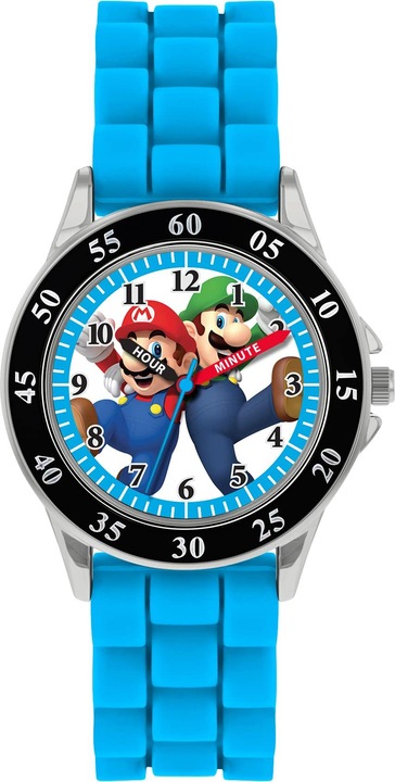 Immagine prodotto Disney Mario Orologio analogico al quarzo con cinturino in silicone GSM3044 (Orologio da polso analogico)