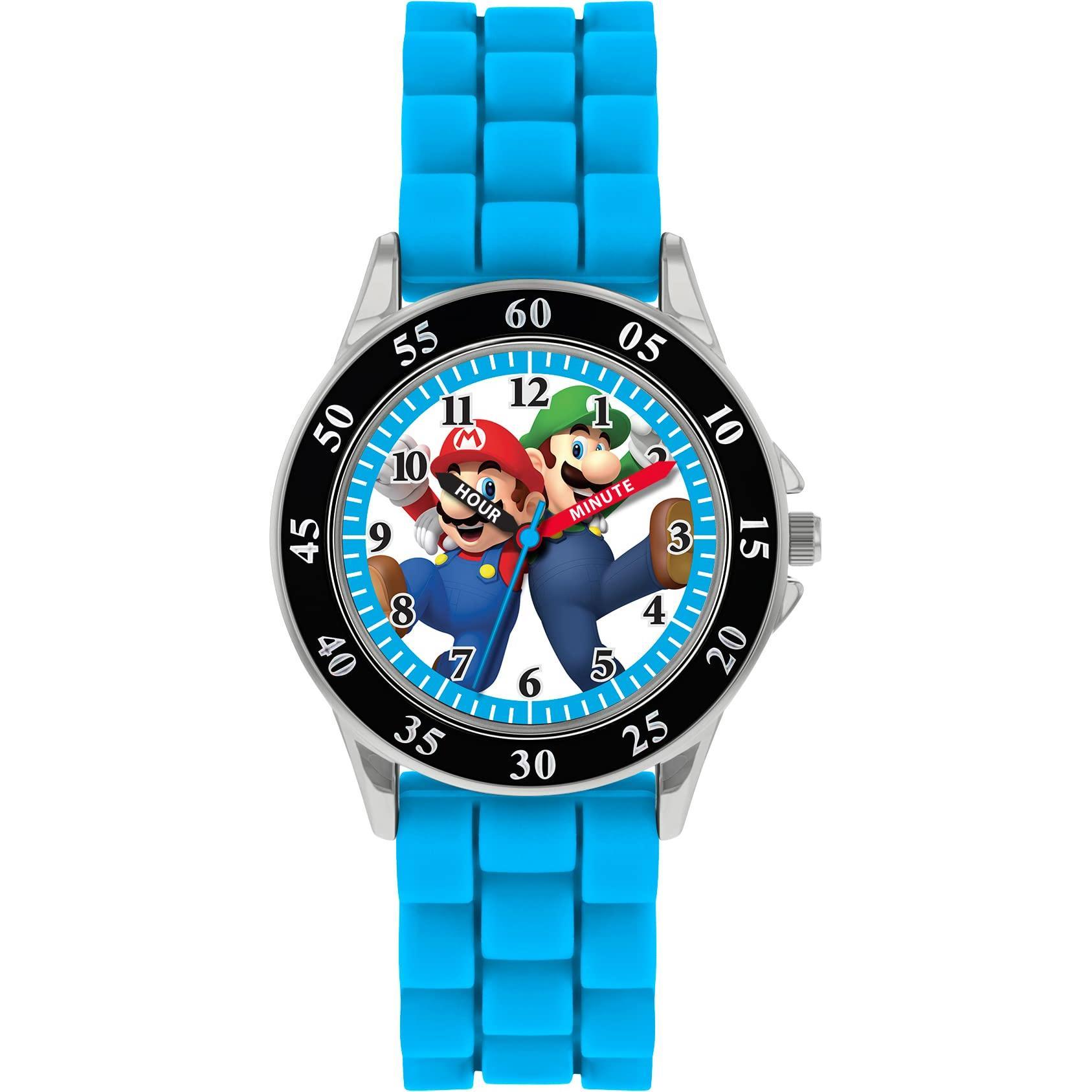 Disney, Armbanduhr, Mario Analog Quartz Watch with Silicone Strap GSM3044, Blau, (Analoguhr)