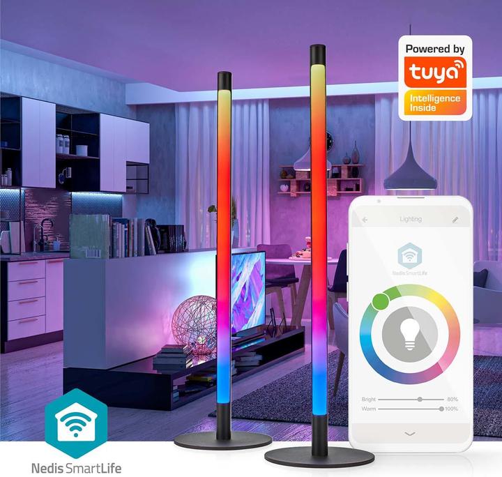 Actual product image Nedis SmartLife Mood Light | Wi-Fi | Tube | 600 lm | RGBIC / Warm to Cool White | 2700 - 6500 (600 lm)