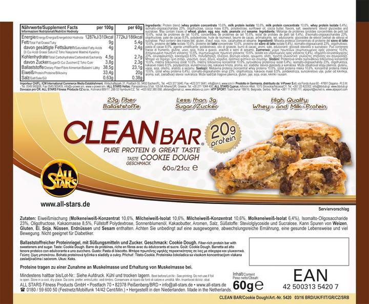 Valeurs nutritives et ingrédients All Stars Clean (1080 g, 18 pcs)