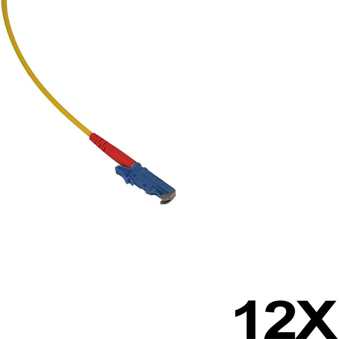 BlueOptics LWL Faserpigtail, mehrfarbig, 12x, 1 Meter, E2000/APC, G.657.A1 Singlemode, Transceiver, Gelb