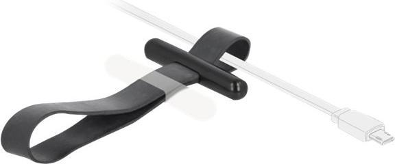Actual product image Delock Cable Tie with Rubber Loop Black 2.6 cm x 15 mm (Velcro cable ties, 26 mm, 1 pcs.)