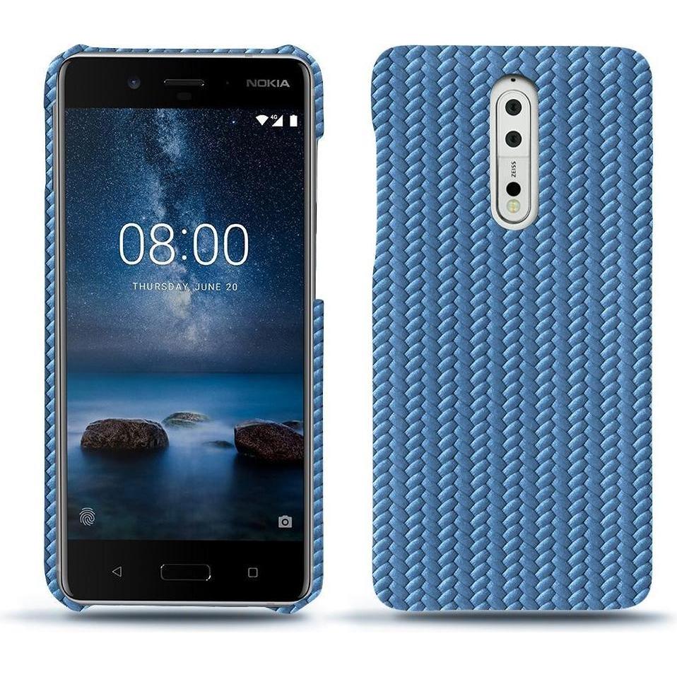 Thumbnail - Noreve Lederschutzhülle (Nokia 8), Smartphone Hülle, Blau