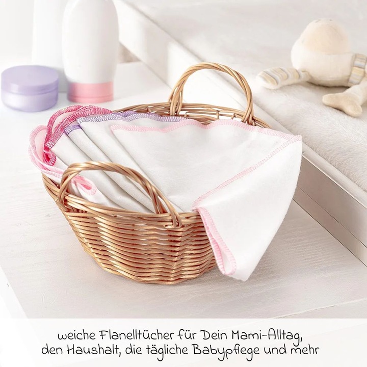 Produktbild Makian Moltontücher Molton Flanell Baby Waschlappen 9er Pack 30 x 30 cm (30 cm, 30 cm)