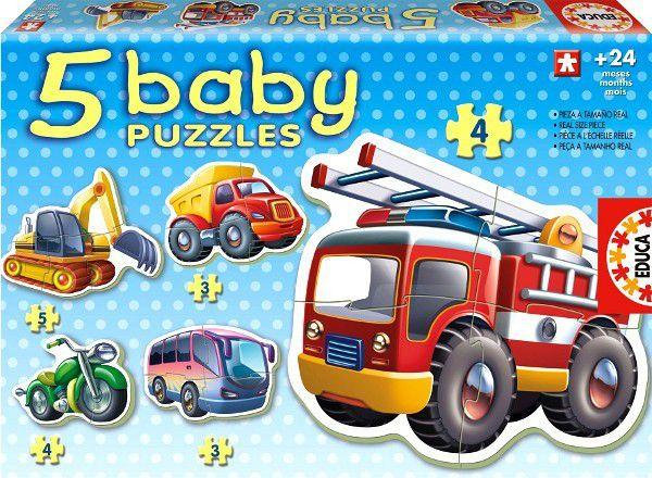 Immagine prodotto Educa Puzzle per bambini veicoli 2x2/2x3/4 pezzi (19 pezzi)