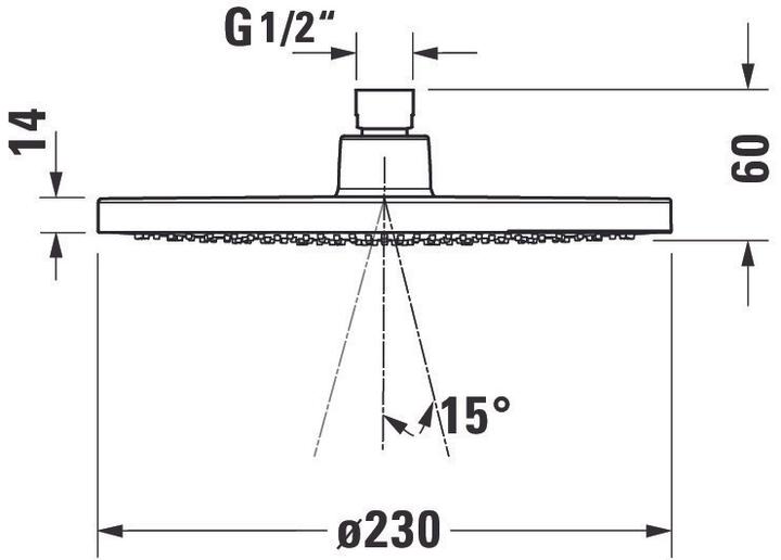 Voedingswaarden en ingrediënten Duravit Hoofddouche 1 straal, 230 zwart mat (1 Typen balken, 24 l/min)