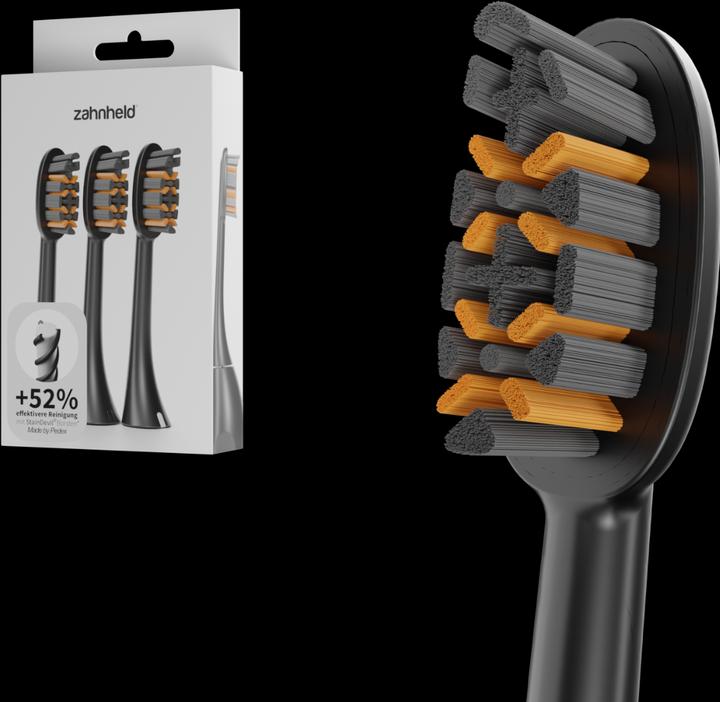 Produktbild Zahnheld Bürstenkopf Pro X-Clean 3x Schwarz (3 x)