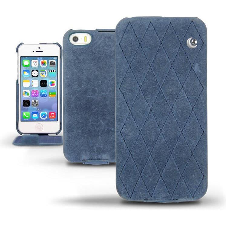 Noreve Lederschutzhülle vertikal (Apple iPhone 5s), Smartphone Hülle, Blau
